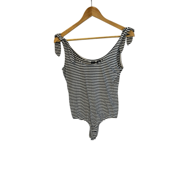 Vero Moda Tops - Women's Vero Moda Striped Bodysuit M Black White Sleeveless Tank Shirt